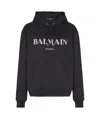 Balmain Logo-print Hoodie In Black