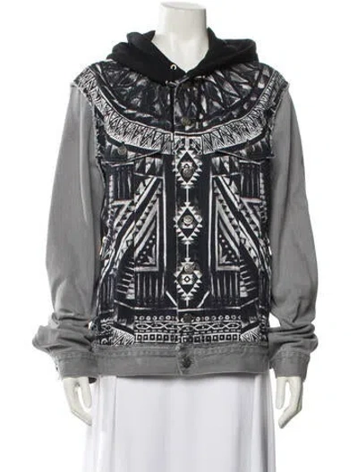 Pre-owned Balmain Printed Jacket In Gray