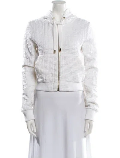Pre-owned Balmain Printed Jacket In White
