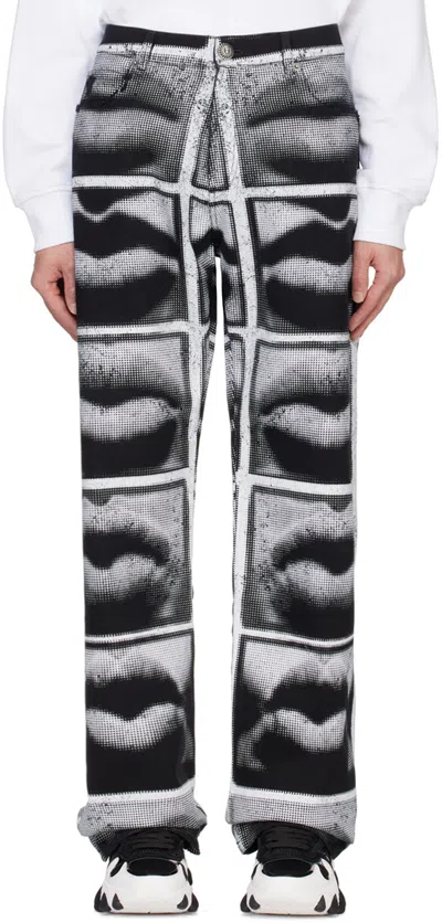 Balmain Printed Jeans In Black