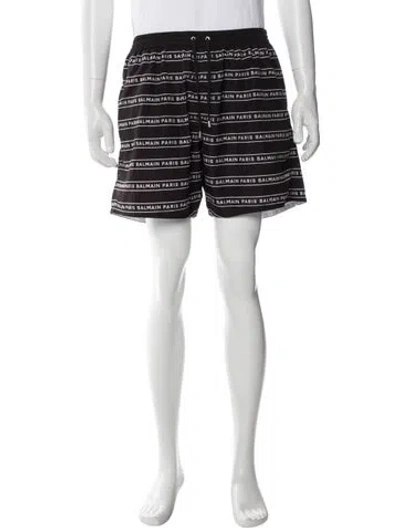 Pre-owned Balmain Printed Jogger Shorts In Multi