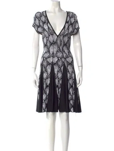Pre-owned Balmain Printed Knee-length Dress In Black