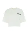 Balmain Logo Printed Cropped T-shirt In White