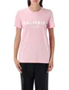 Balmain Printed Logo T-shirt In Pink
