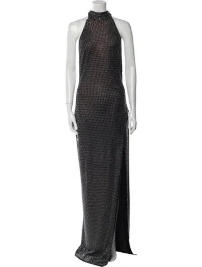 Pre-owned Balmain Printed Long Dress In Black