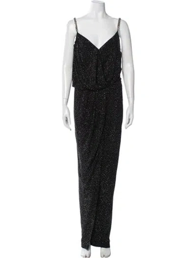 Pre-owned Balmain Printed Long Dress W/ Tags In Black
