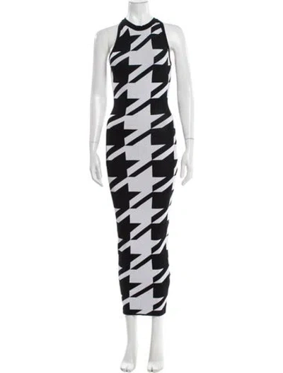 Pre-owned Balmain Printed Long Dress W/ Tags In Grey