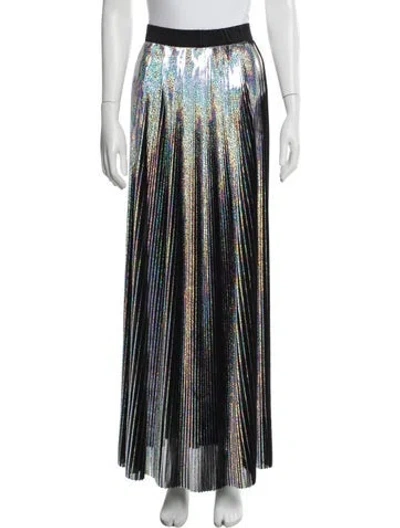 Pre-owned Balmain Printed Long Skirt In Black