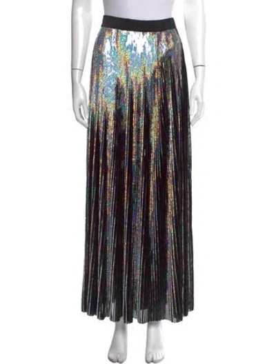 Pre-owned Balmain Printed Long Skirt In Black