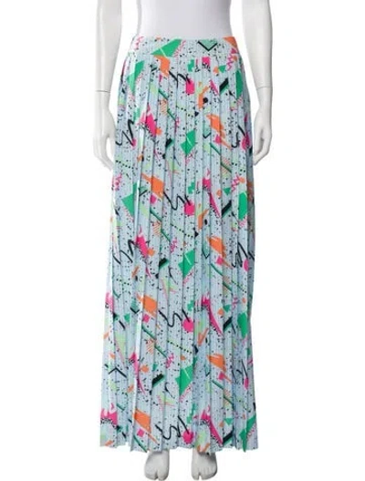 Pre-owned Balmain Printed Long Skirt In Blue