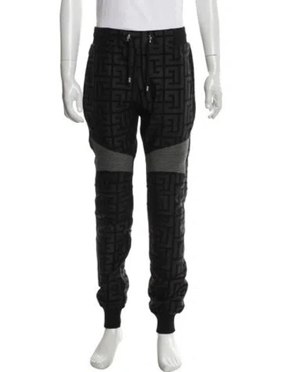 Pre-owned Balmain Printed Lounge Bottoms In Black