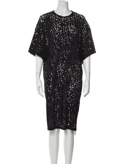 Pre-owned Balmain Printed Midi Length Dress In Black