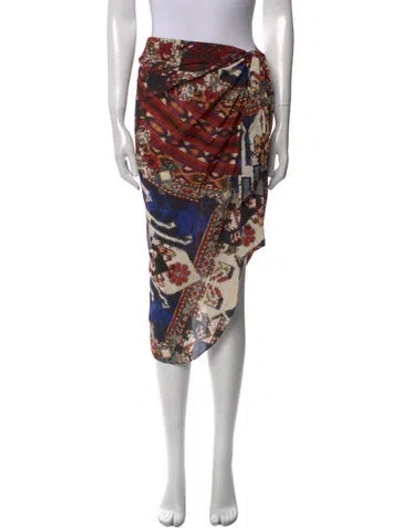 Pre-owned Balmain Printed Midi Length Skirt In Black