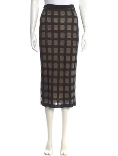 Pre-owned Balmain Printed Midi Length Skirt In Black