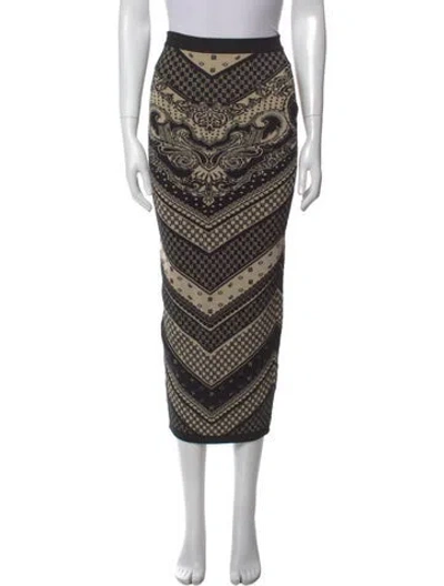 Pre-owned Balmain Printed Midi Length Skirt In Multicolor