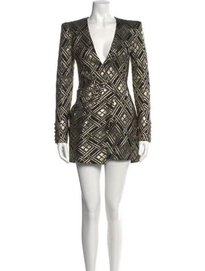 Pre-owned Balmain Printed Mini Dress