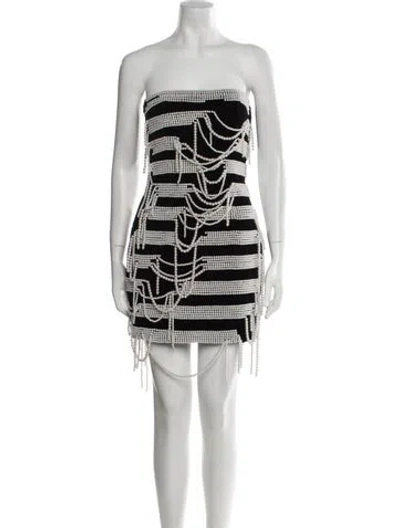 Pre-owned Balmain Printed Mini Dress In Black