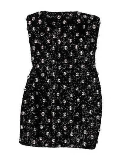 Pre-owned Balmain Printed Mini Dress In Black