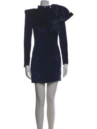 Pre-owned Balmain Printed Mini Dress In Black