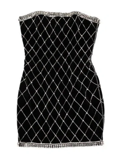 Pre-owned Balmain Printed Mini Dress In Black