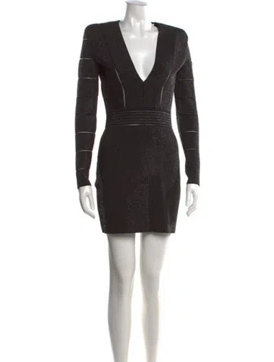 Pre-owned Balmain Printed Mini Dress In Black