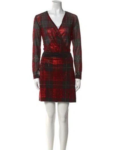 Pre-owned Balmain Printed Mini Dress In Multi