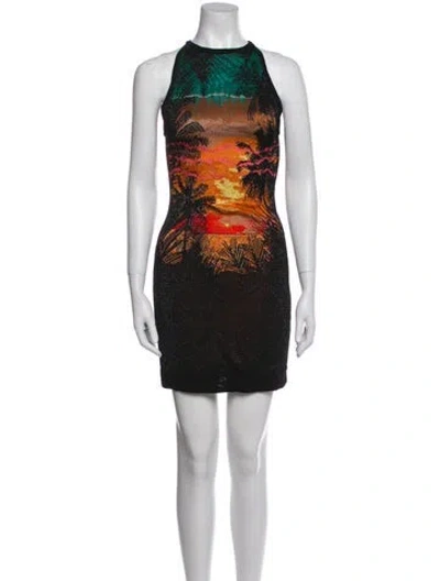 Pre-owned Balmain Printed Mini Dress In Multi