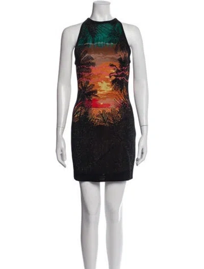 Pre-owned Balmain Printed Mini Dress In Multi