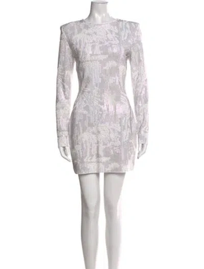 Pre-owned Balmain Printed Mini Dress In Pink