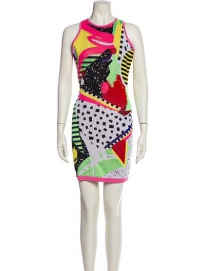 Pre-owned Balmain Printed Mini Dress W/ Tags In Multi
