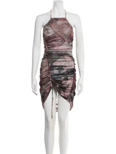 Pre-owned Balmain Printed Mini Dress W/ Tags In Pink