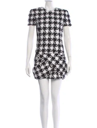 Pre-owned Balmain Printed Mini Dress In White