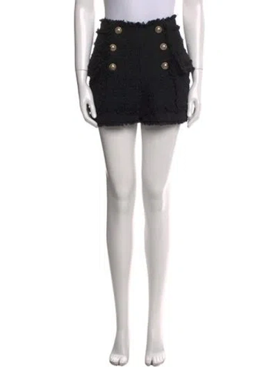 Pre-owned Balmain Printed Mini Shorts In Black