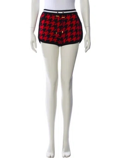 Pre-owned Balmain Printed Mini Shorts W/ Tags In Red