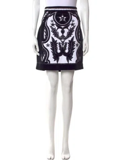 Pre-owned Balmain Printed Mini Skirt In Black