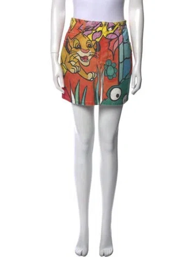 Pre-owned Balmain Printed Mini Skirt In Black