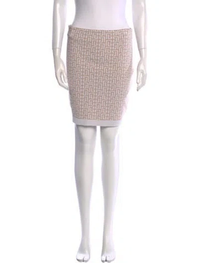 Pre-owned Balmain Printed Mini Skirt In Neutral