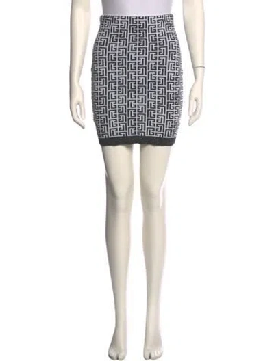 Pre-owned Balmain Printed Mini Skirt In Neutral