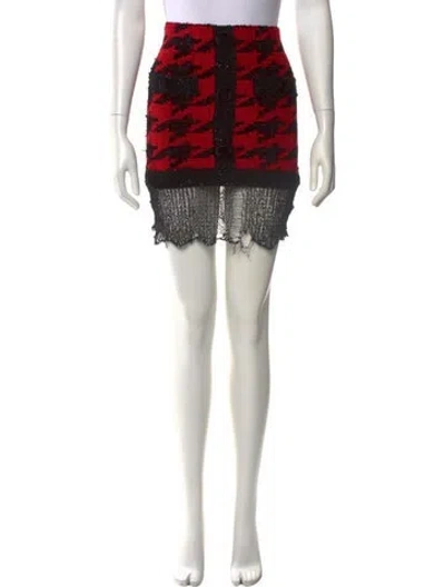 Pre-owned Balmain Printed Mini Skirt W/ Tags In Multi