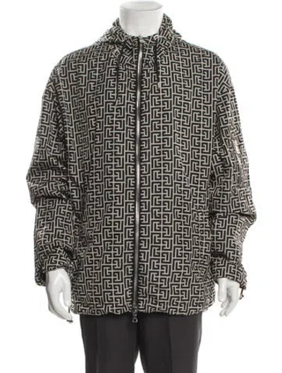 Pre-owned Balmain Printed Moto Jacket In Multi