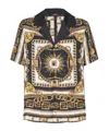Balmain Printed Pyjama Shirt With Foulard Chaînes Pattern In Gold