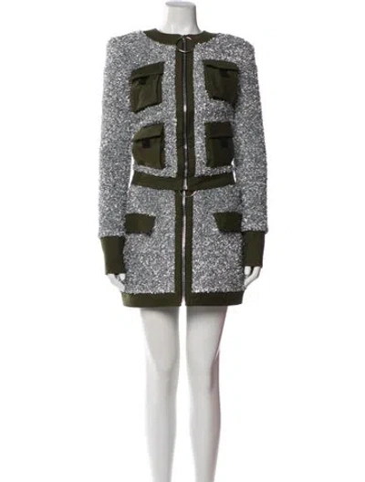 Pre-owned Balmain Printed Short Set In Gray
