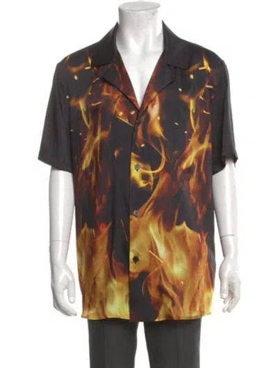 Pre-owned Balmain Printed Short Sleeve Shirt In Black
