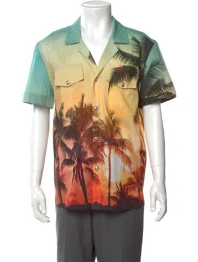 Pre-owned Balmain Printed Short Sleeve Shirt In Multi