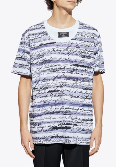 Balmain Printed Short-sleeved T-shirt In Multicolor
