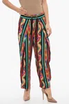 Balmain Printed Silk Harem Pants In Multi