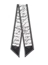 Balmain Black & White Printed Silk 'love Letter' Scarf In Brown