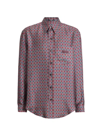 Balmain Printed Silk Shirt In Multi
