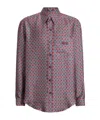 Balmain Printed Silk Shirt In Pink