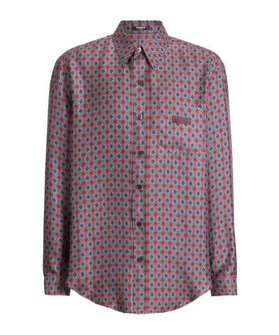 BALMAIN PRINTED SILK SHIRT